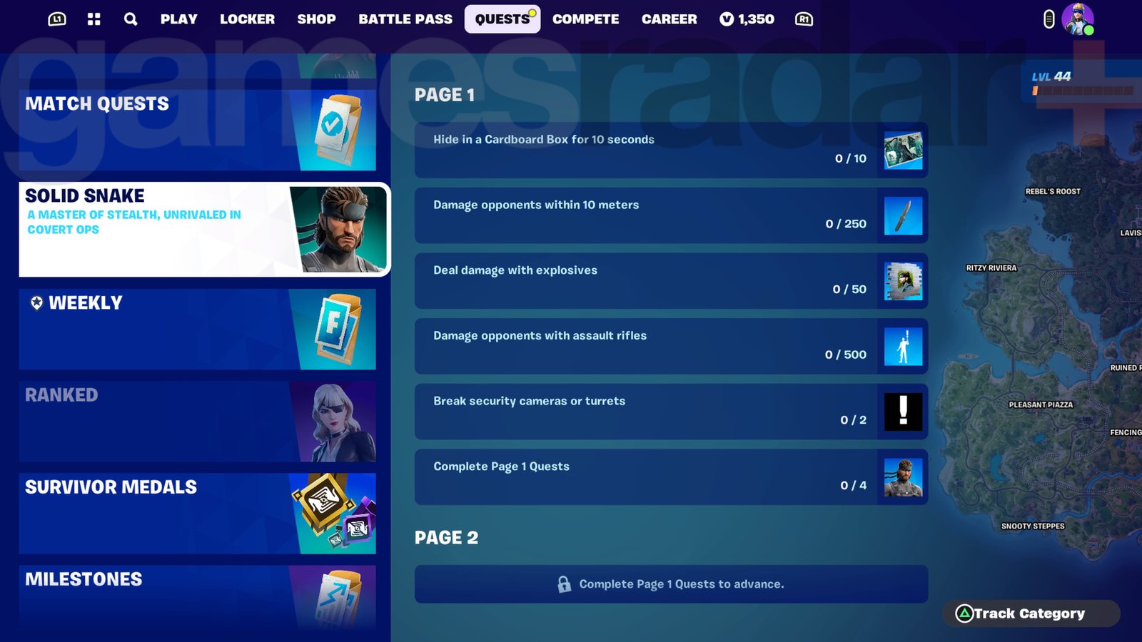 Solid Snake Fortnite Quests in Chapter 5 Season 1