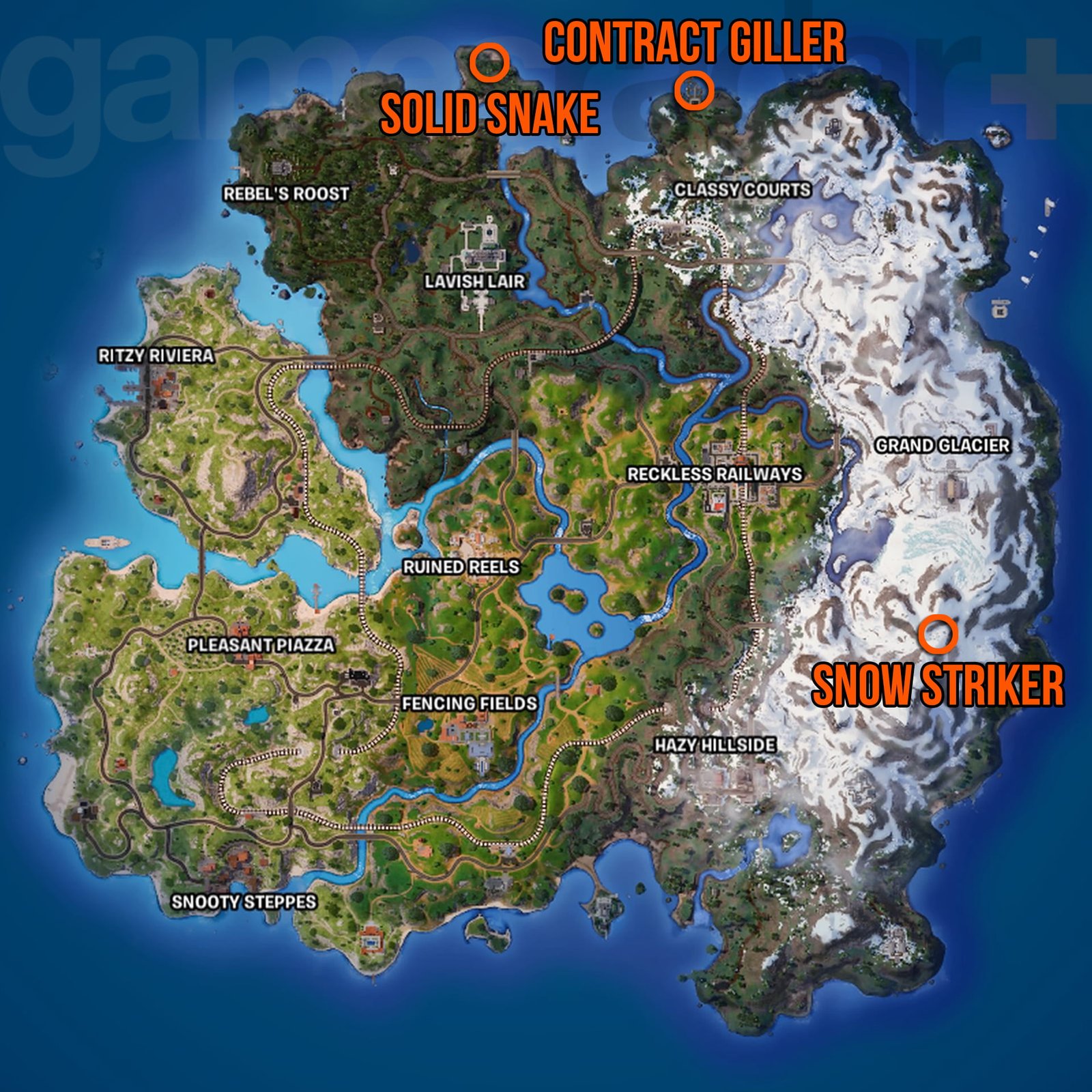 Fortnite EMP Stealth Camo locations map