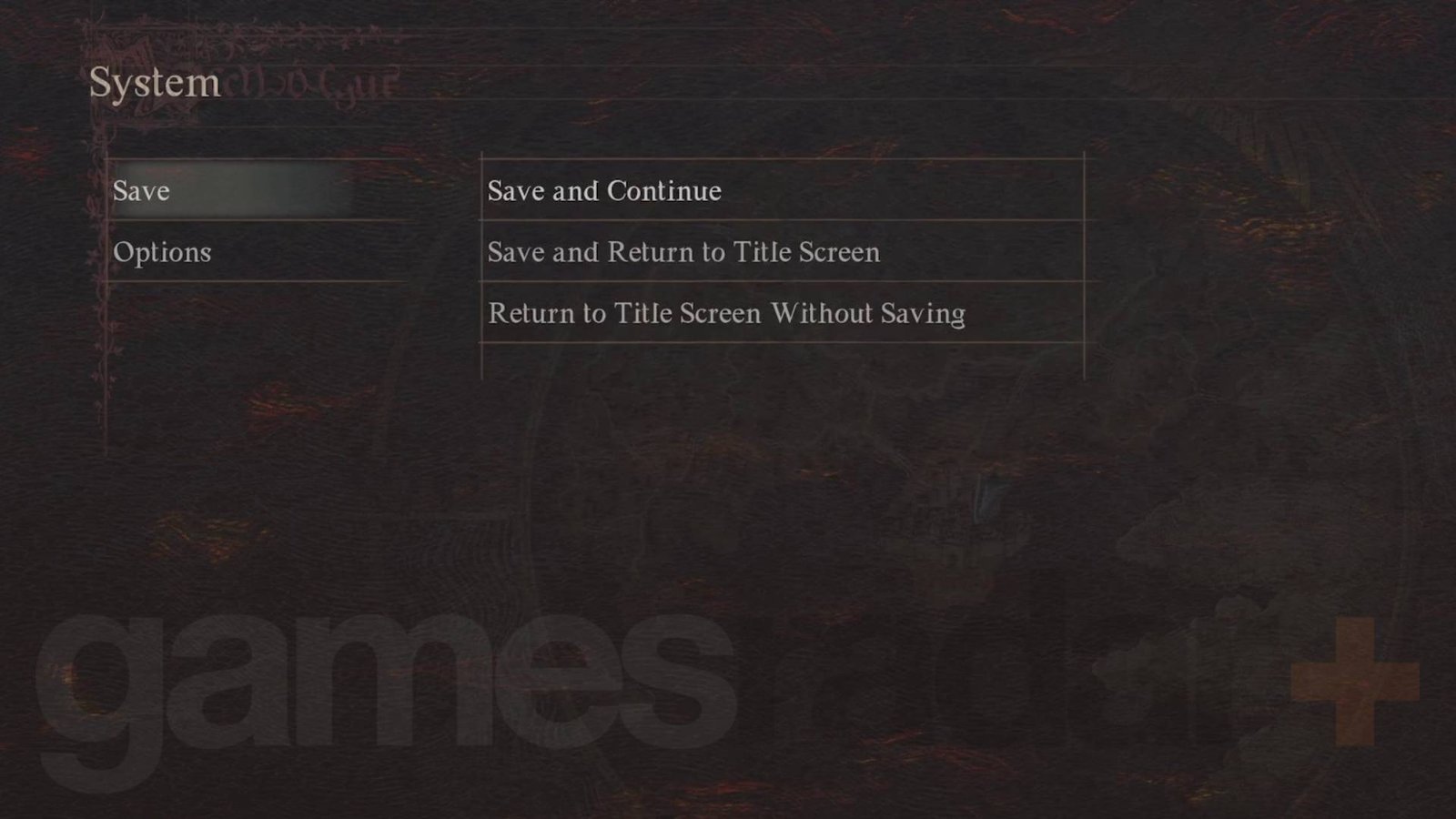 Dragon's Dogma 2 systems menu saving options