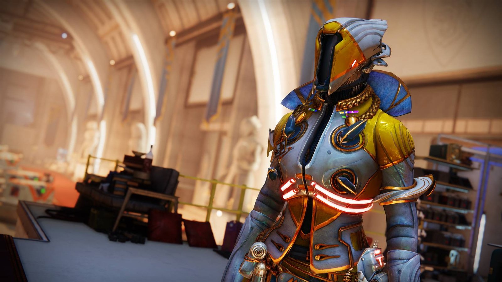 Destiny 2 Warlock wearing into the light parade armor set