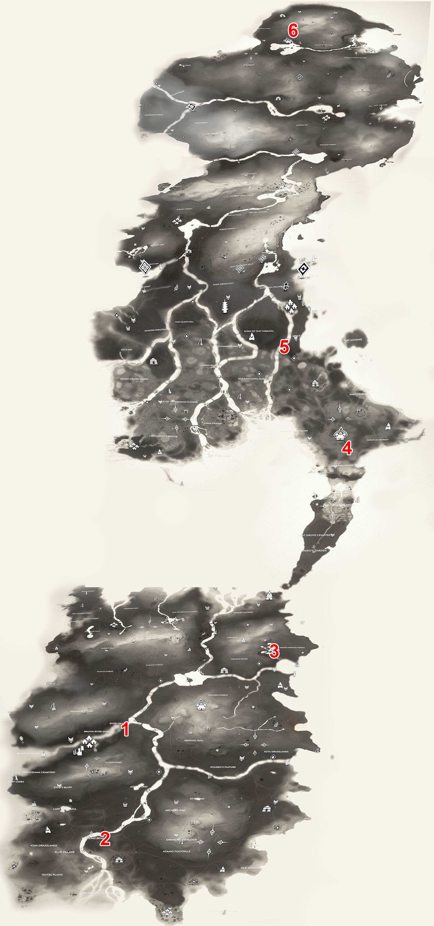 Ghost of Tsushima Mythic Tales locations