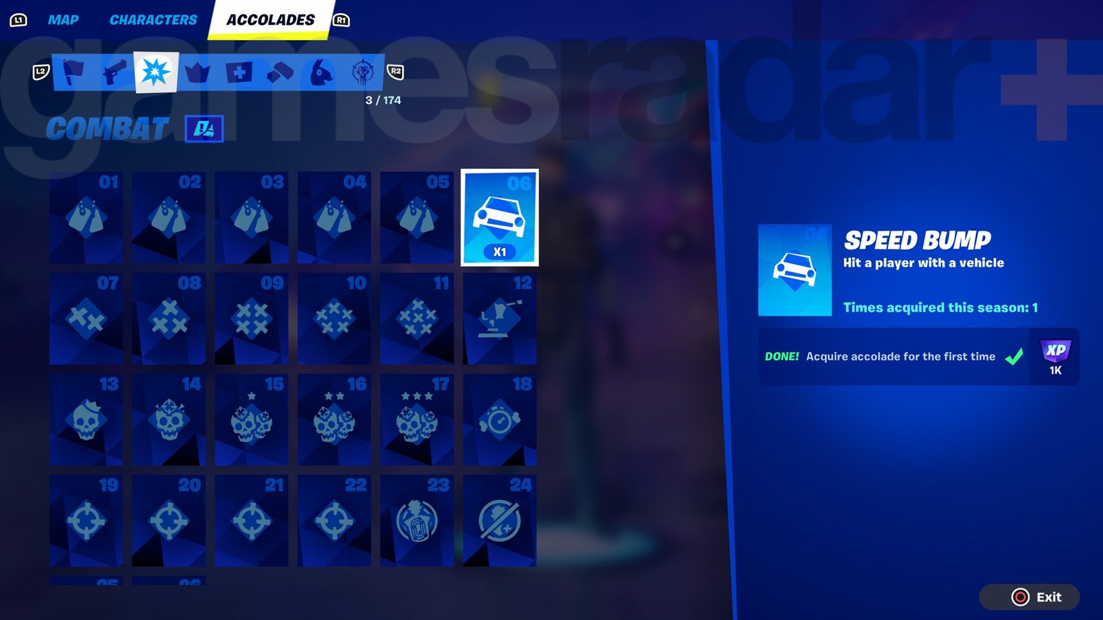 Fortnite Accolades in the Collections menu