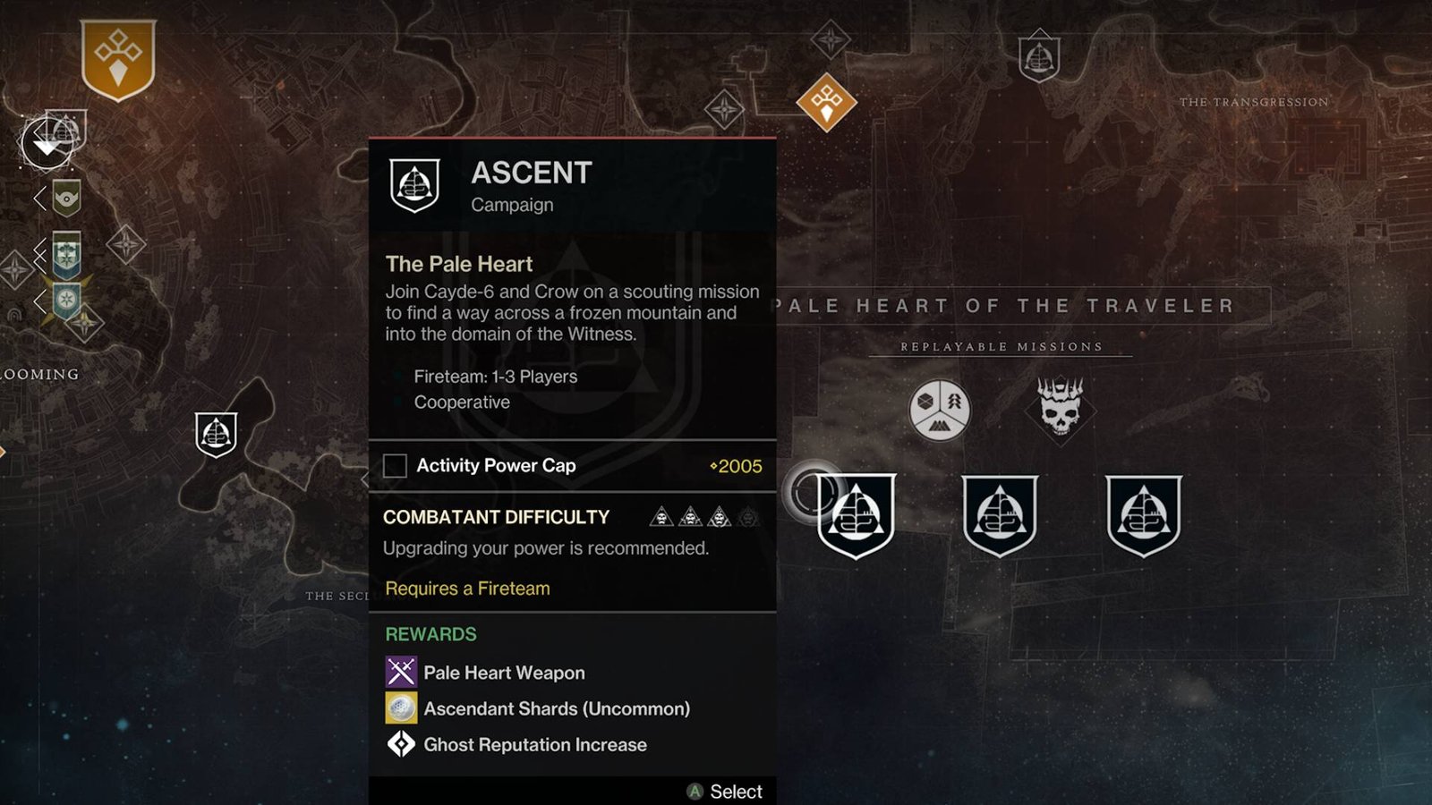 Destiny 2 cooperative focus mode missions on pale heart map
