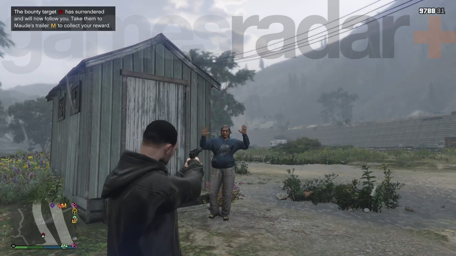 Catching a target in GTA Online Bounty Hunting