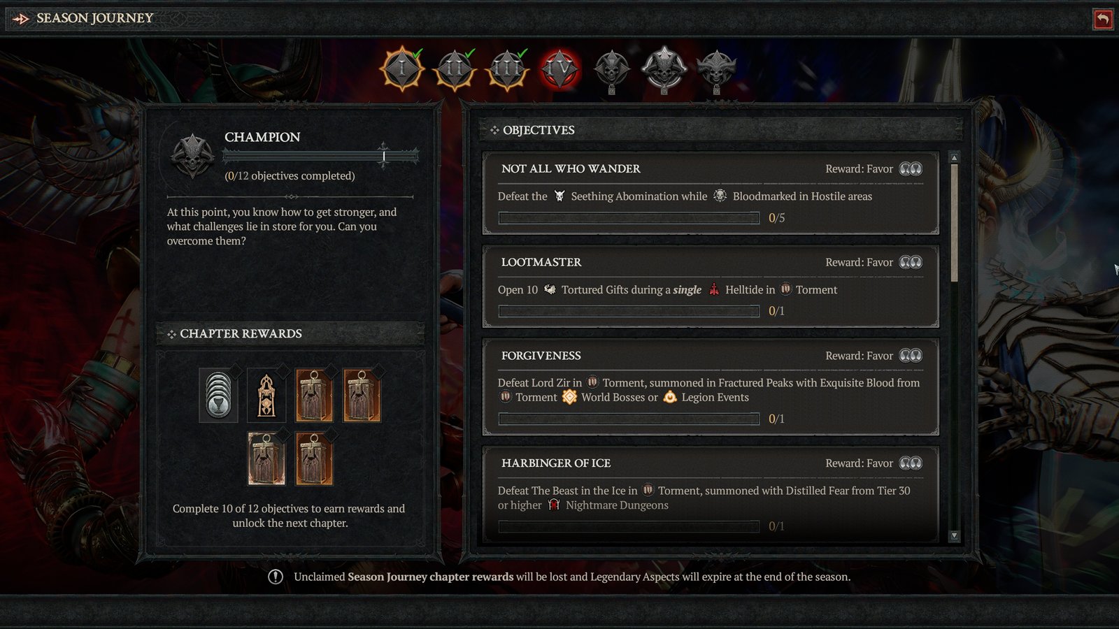 Diablo IV Champion chapter journey