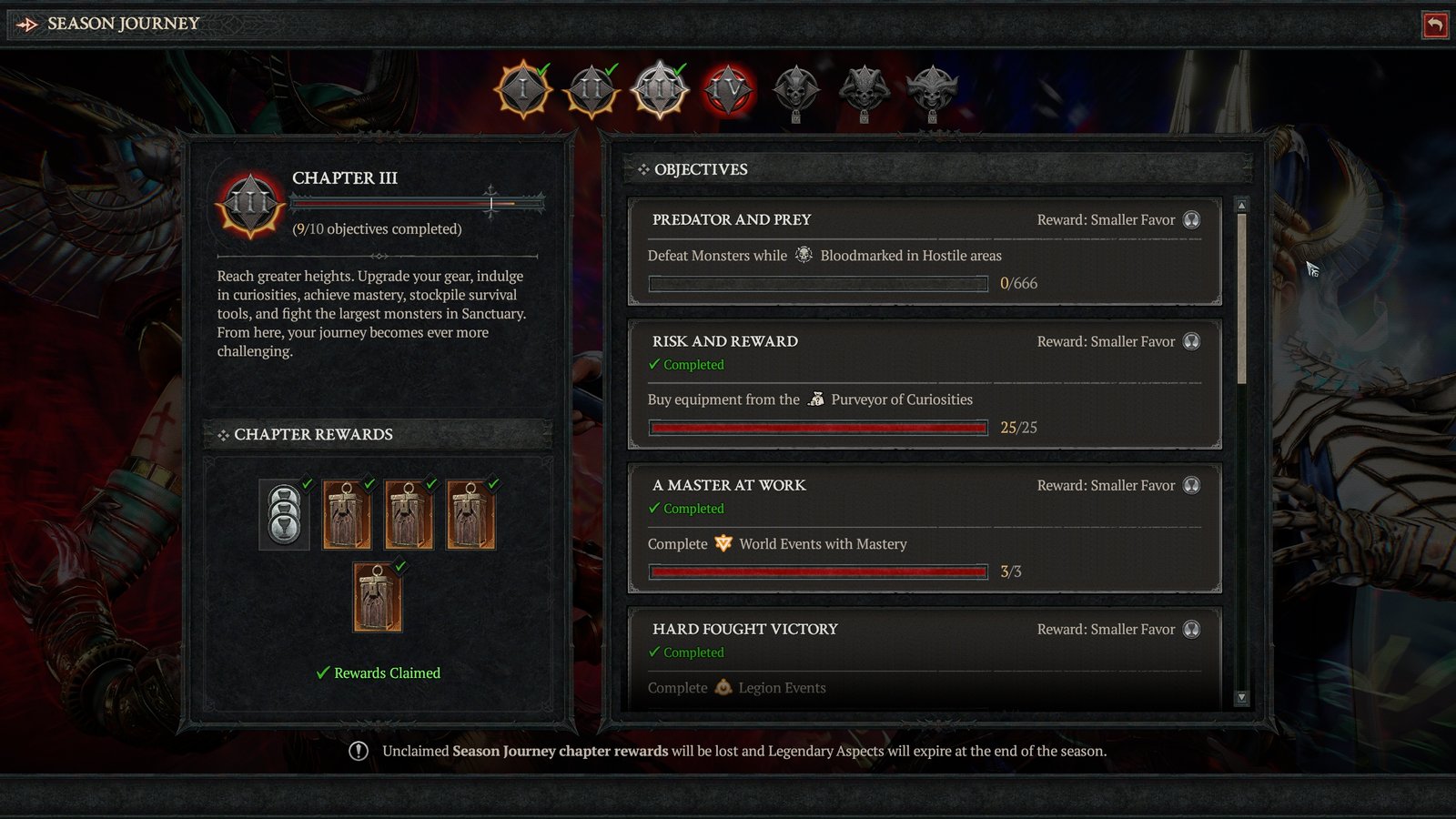Diablo IV chapter 3 season journey