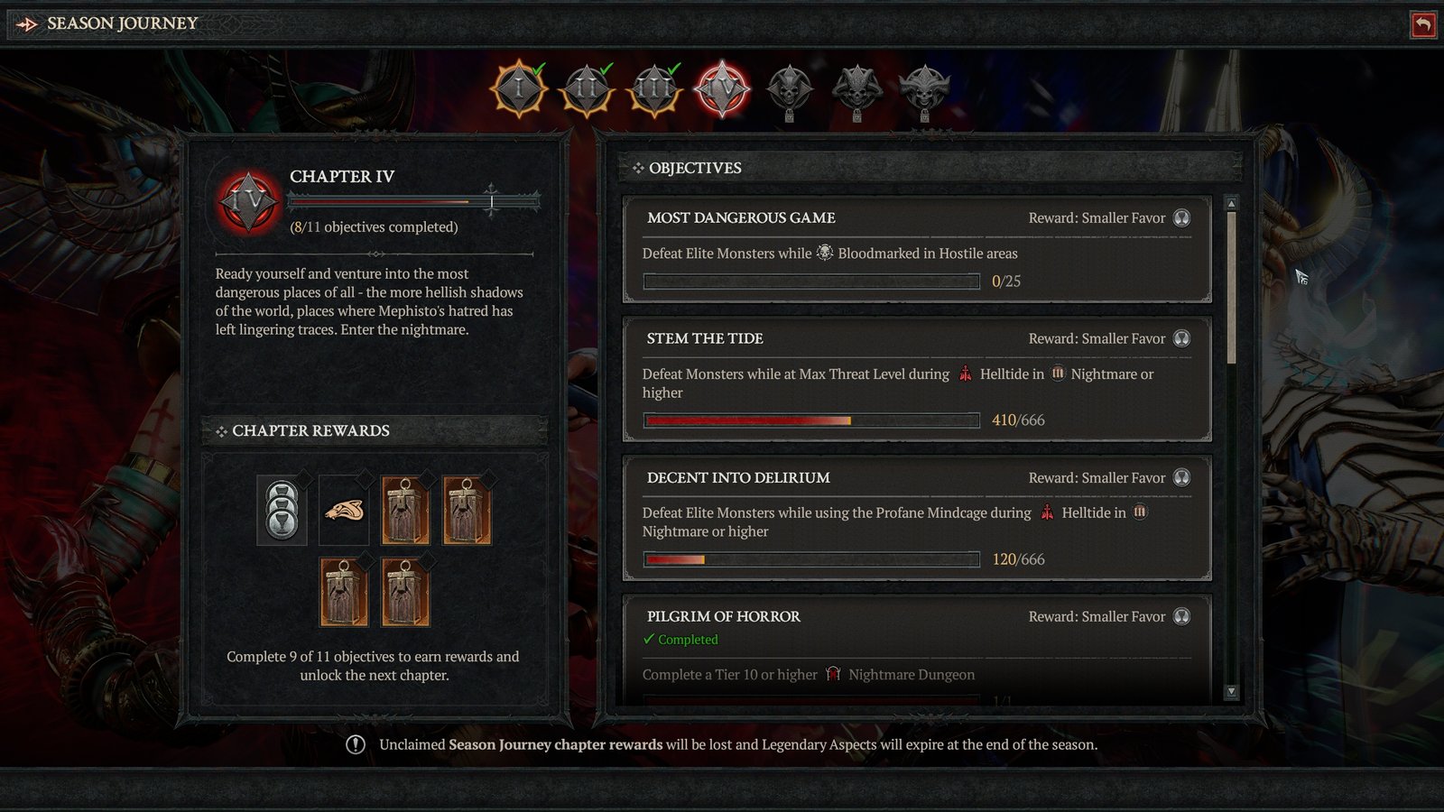 Diablo IV chapter 4 season journey