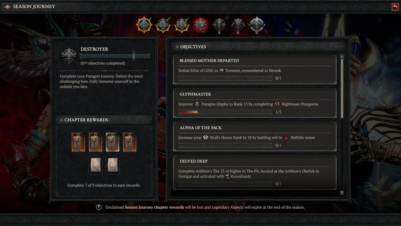 Diablo IV Destroyer Chapter season journey