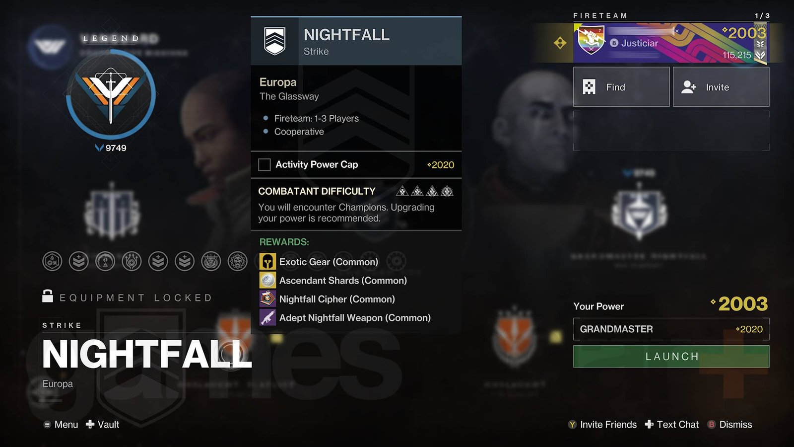 Destiny 2 Grandmaster Nightfall Strike rewards