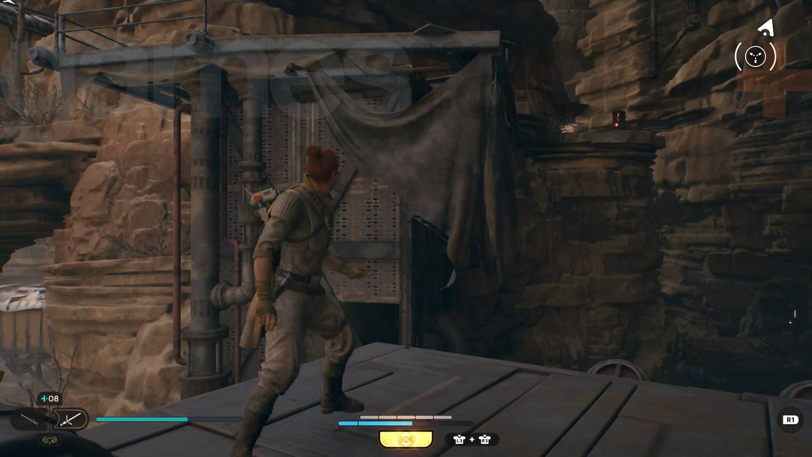 Открытие двери заброшенной хижины в Star Wars Jedi Survivor