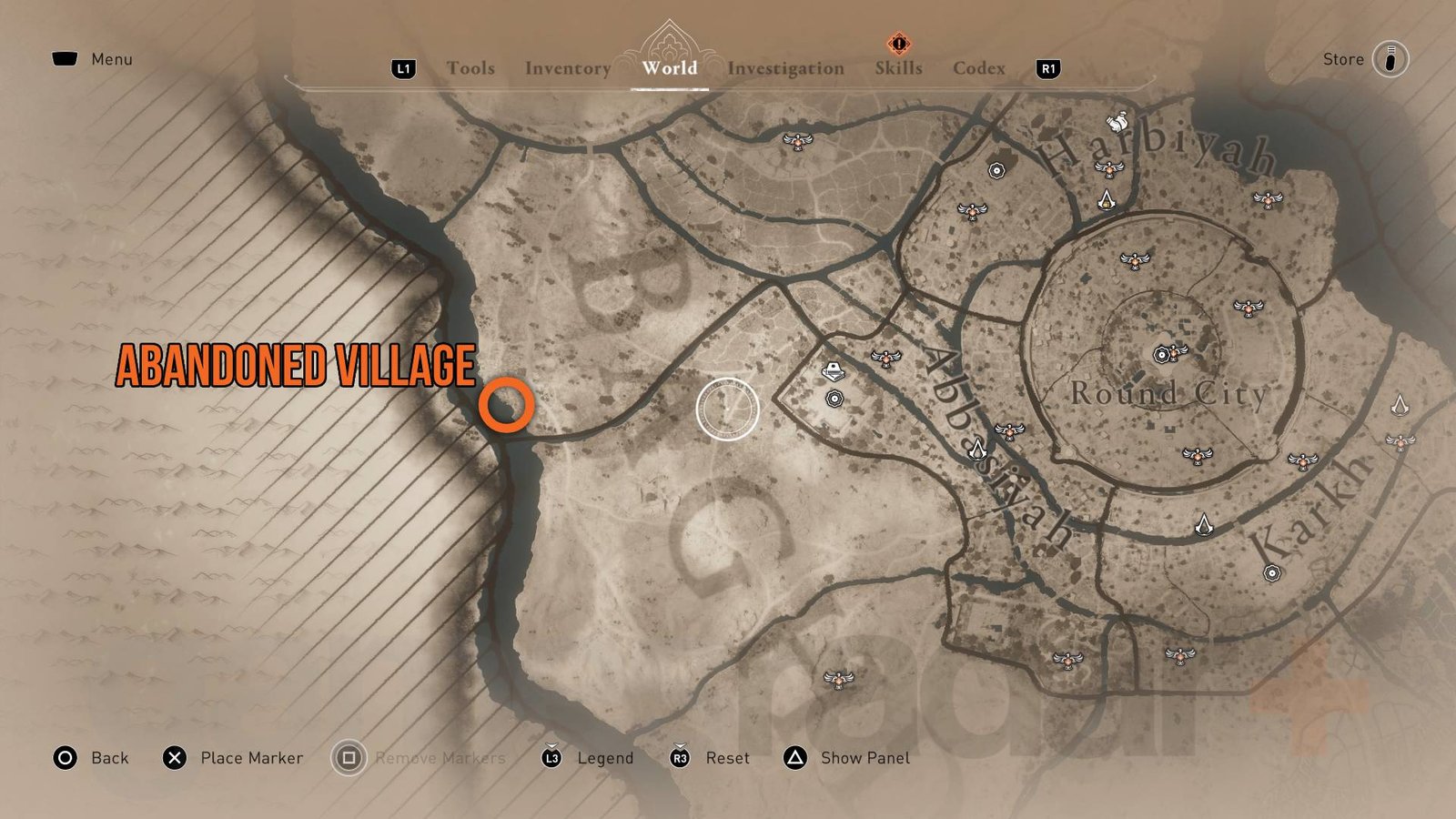 Assassin's Creed Mirage Left Behind Enigma Abandoned Village marked on map